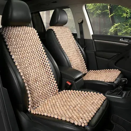 Beaded Seat Covers for Cars, Beaded Cooling Car Seat Cover for Trucks, Auto Ventilated Seat Cushion, Natural Wood Breathable Car Seat Beads, Seat Cooler Pad Sweat Protector for Summer, Burlywood