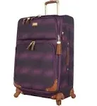 Steve Madden Designer Luggage Collection - Lightweight 28 Inch Expandable Softside Suitcase - Durable Rolling 4-Spinner Wheels Checked Bag (Shadow Purple) (Shadow Purple)