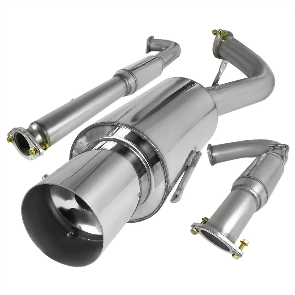 Spec-D Tuning Catback Exhaust System Stainless Steel Compatible with 1995-1999 Mitsubishi Eclipse GST 2.0L Turbo