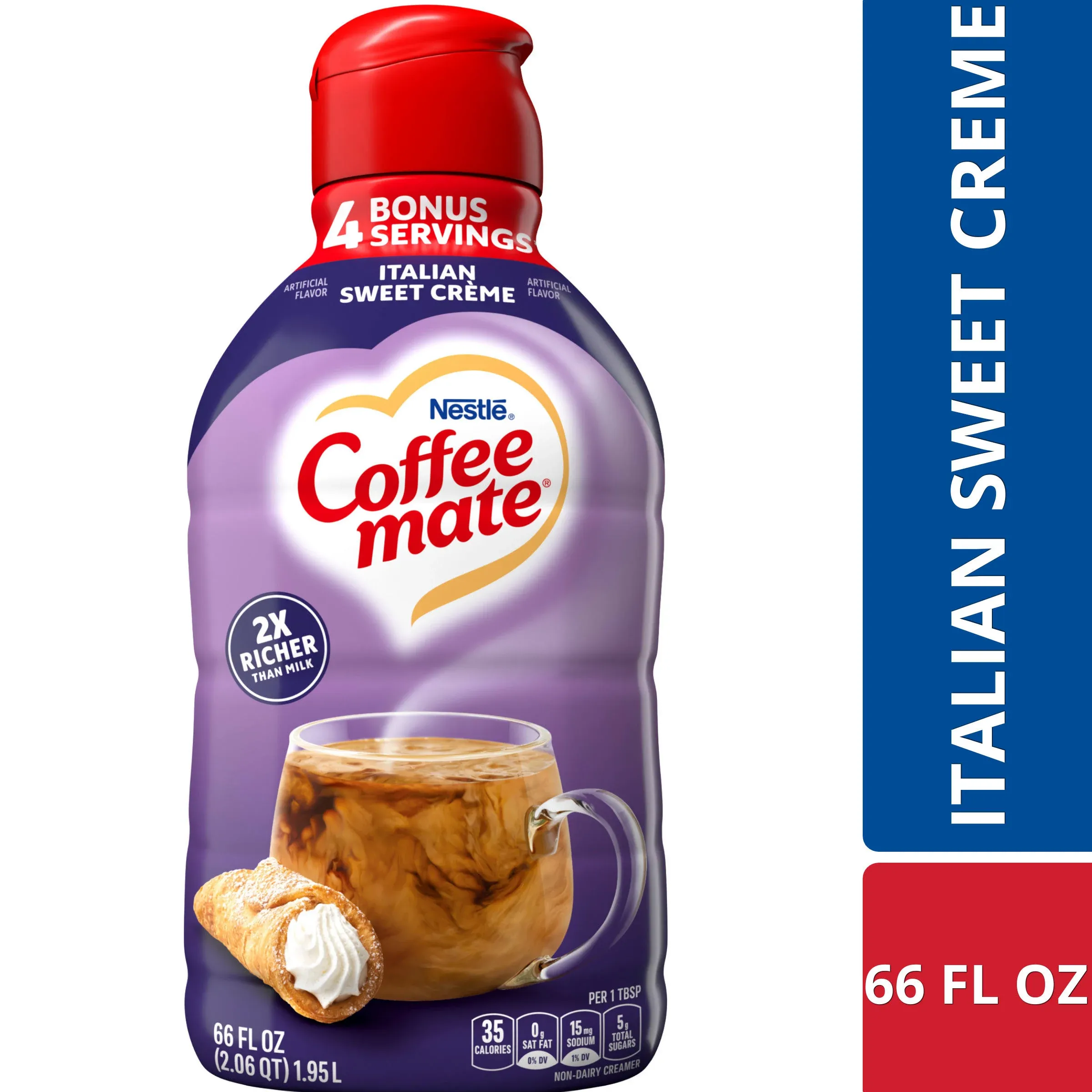 Nestle Coffee-Mate Italian Sweet Creme Liquid Coffee Creamer, 50 count, 18.7 fl oz