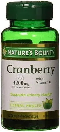 Nature's Bounty, Cranberry with Vitamin C, 250 Rapid Release Softgels