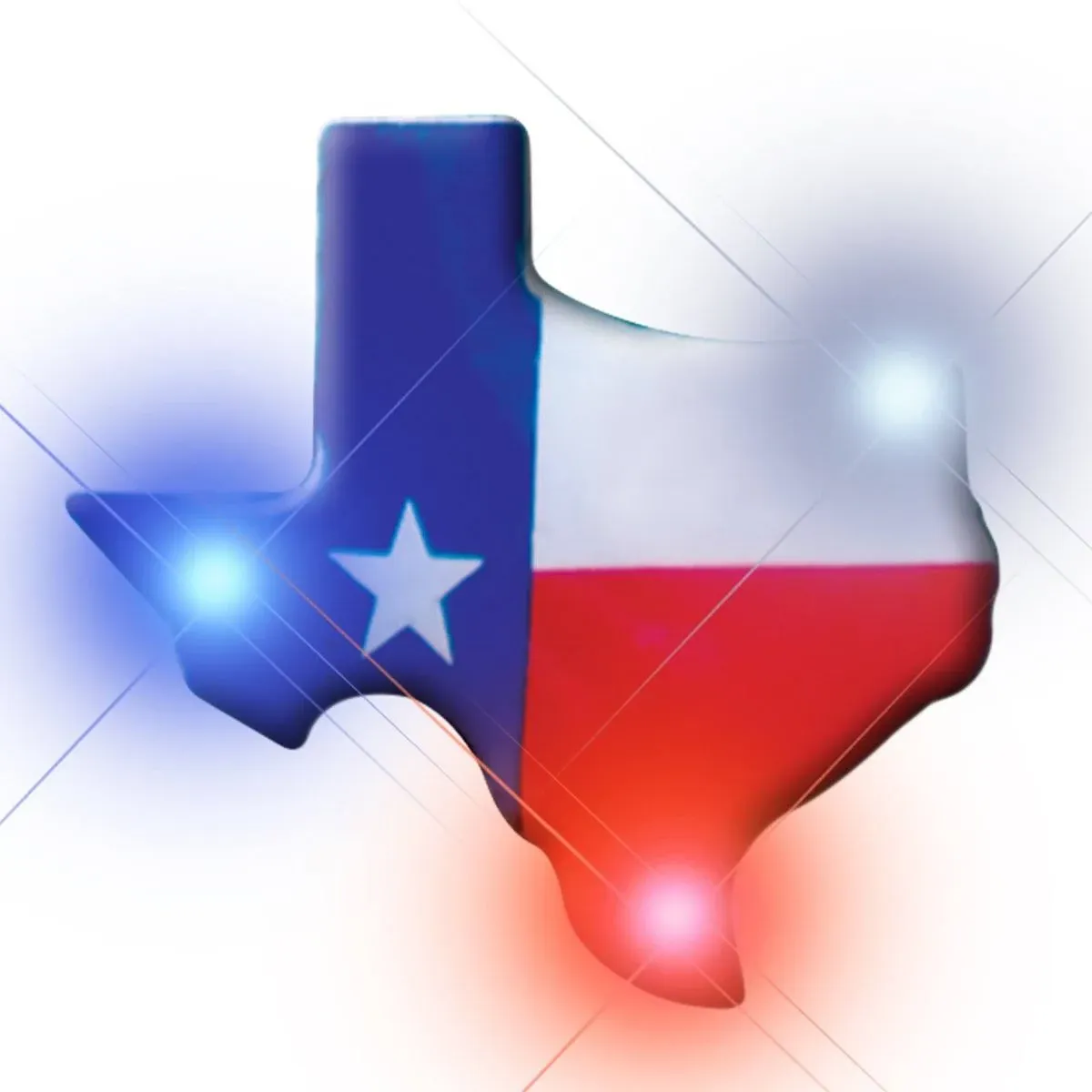 Light Up Texas Flashing Blinking LED Body Light Lapel Pins (25-Pack)