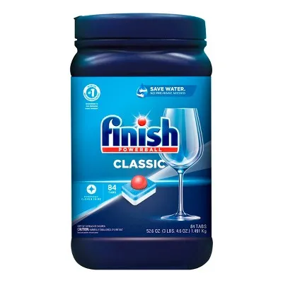 Finish Classic Dishwasher Detergent Powerball Dishwashing Tablets Dish Tabs 84 Count