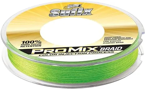 Sufix ProMix Braid 150 Yards, 65 lb, Low-Vis Green