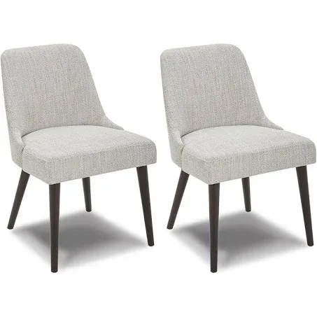 CHITA Mid-Century Modern Dining Chair, Upholstered Fabric Accent Chair,Set of 2, Ivory