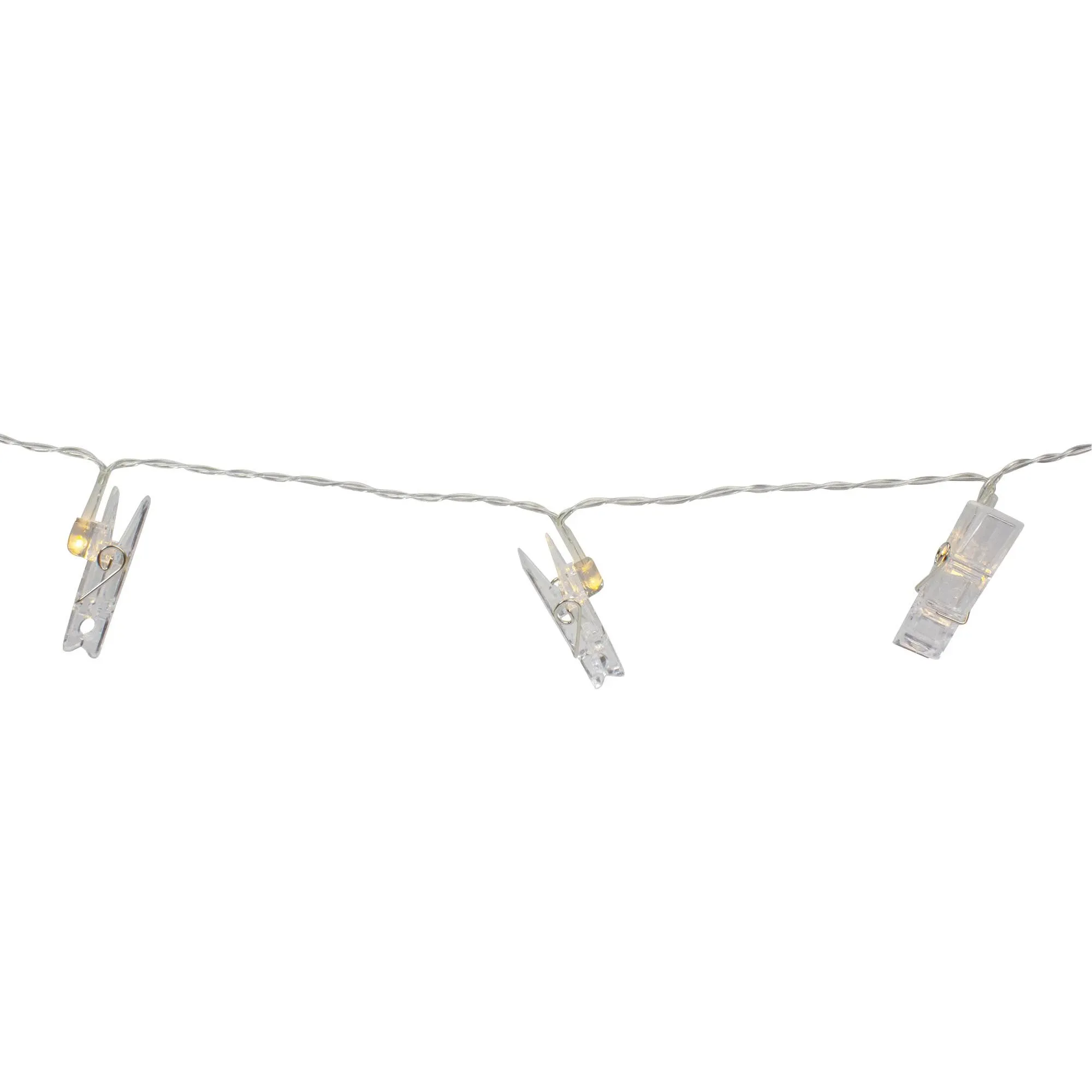 Northlight 15-Count Clear Clothes Pin Photo Holding LED String Lights - 6.5ft ...