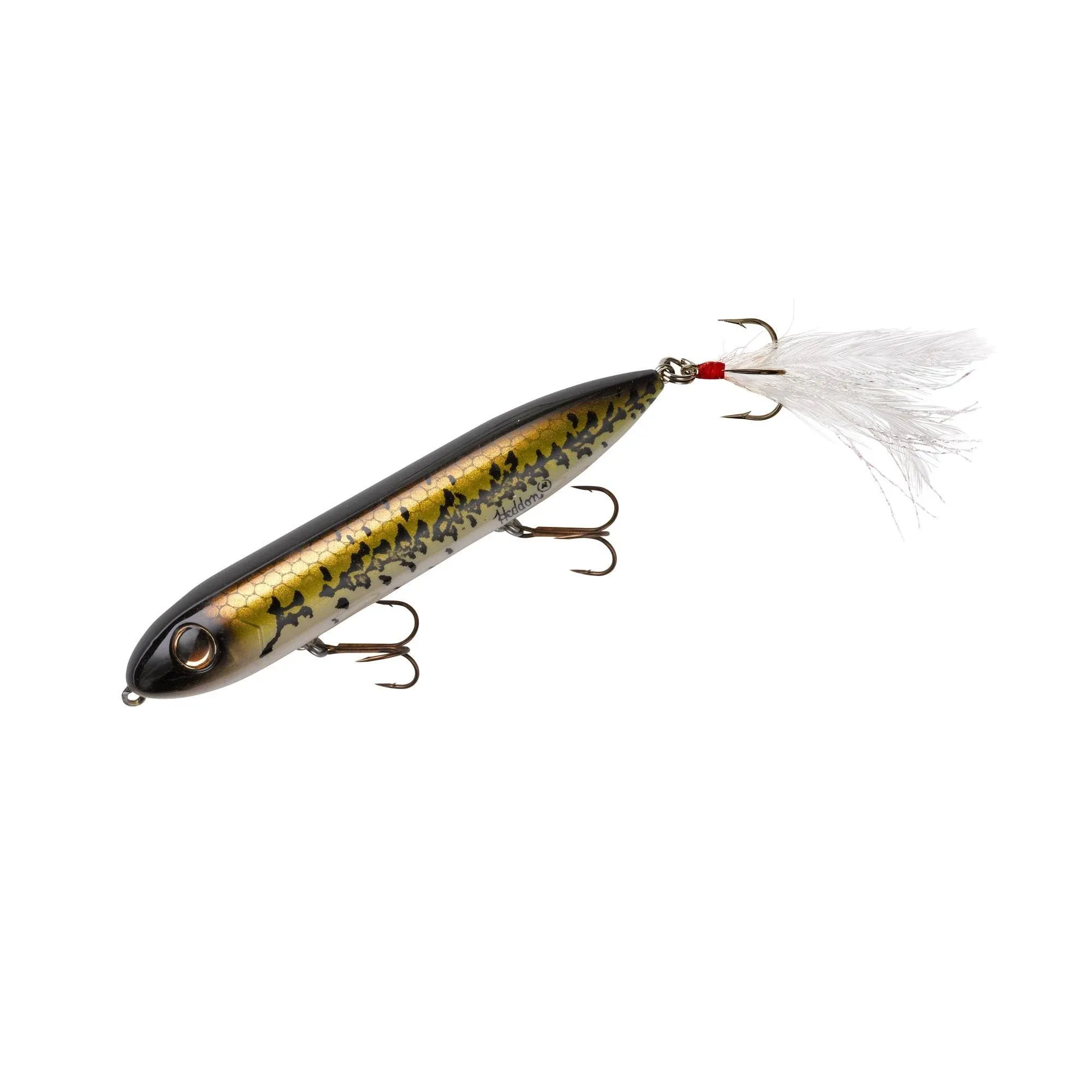 Heddon Feathered Dressed Super Spook Topwater Bait - Baby Bass, 7/8oz, 5in