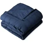 25 lb 80" x 87" Weighted Blanket Cotton Dark Blue by Bare Home