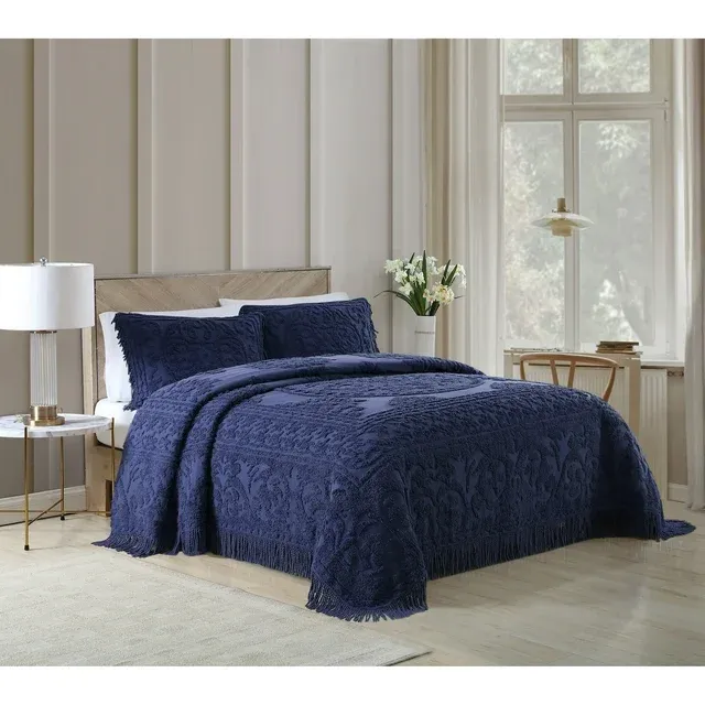 Beatrice Home Fashions Medallion Chenille Bedspread