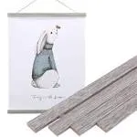 Artmag Magnetic Poster Hanger Frame, 26x38 26x37 26x20 Light Wood Wooden Magnet Canvas Artwork Print Dowel Poster Hangers Frames Hanging Kit (Grey, 26")