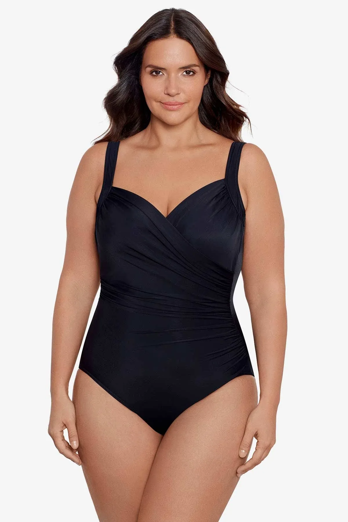 Miraclesuit Solid Women's Plus Sanibel One Piece In Black 18W