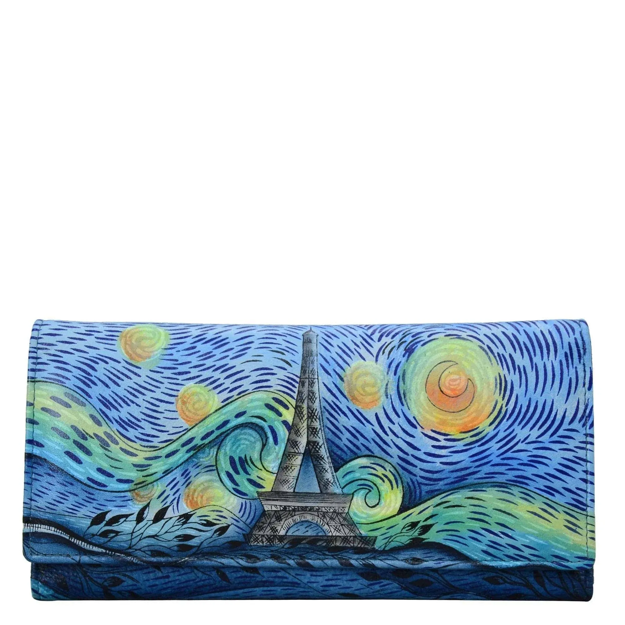 Anna by Anuschka Women&s Hand Painted Multi-Pocket Clutch Wallet 1710, Love in Paris