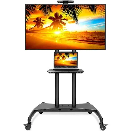 Rolling TV Stand Mobile TV Cart for 55" - 80" Plasma Screen, LED, LCD, OLED, Curved TV's - Universal Mount with Wheels