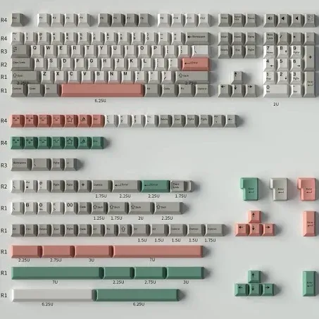 Retro 9009 Keycaps 192 Keys Doubleshot Cherry Profile Keycap Set Fit for 60% 65% 75% 95% Cherry Mx Switches ISO ANSI Layout Mechanical Keyboard