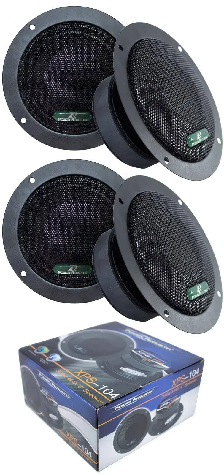 P Acoustik 4X Sealed Back 4" 1200W Mid Range Car Audio Speaker XPS-104