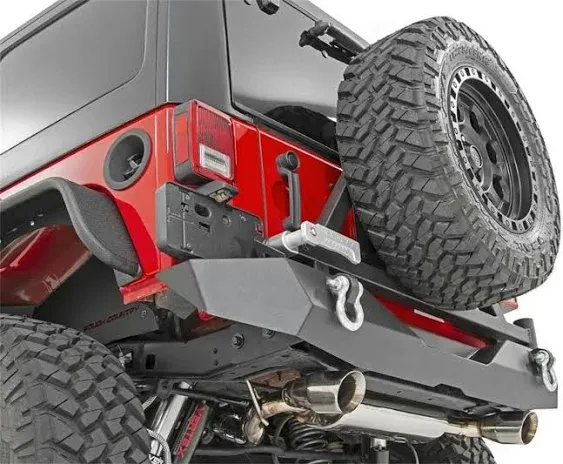 Rough Country 10594A Rock Crawler Rear HD Bumper with Tire Carrier for 07-18 Jeep Wrangler JK