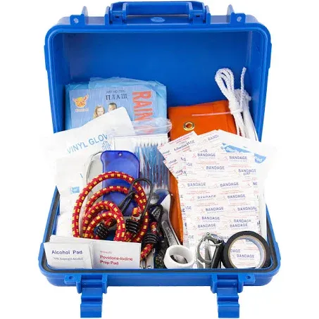 Marine First Aid Kit - Waterproof Storage Case with First Aid Kit & Emergency Survival Supplies - Ideal for Boats, Sailing and Coastal Guard Approved