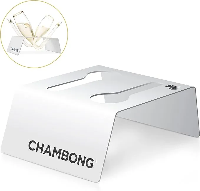 Chambong – Holder for Easy Refills – White Powder Coated Steel Stand Holds 2 Pieces