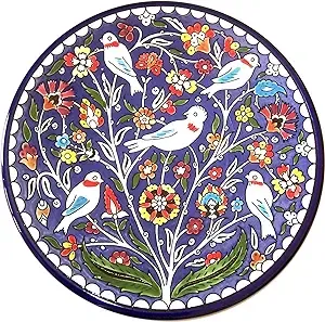 Armenian Ceramic Decorative Dinner or Display colorful Plate - 10.5 Inches -