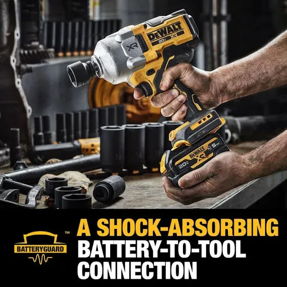 Dewalt XR® Brushless Cordless High Torque Impact Wrench with Hog Ring Anvil Kit, 1/2", 20 V, Lithium-Ion, 1200 No Load RPM, 1750 ft-lbs - Each (DCF961GP1)