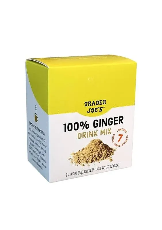 Trader Joe's 100% Natural Ginger Drink Mix 14 - 0.5oz (15g) Packets.