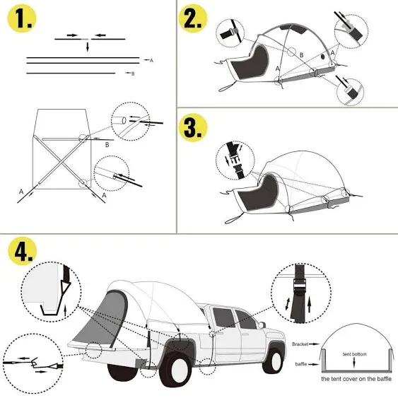 VEVOR Truck Tent Truck Bed Tent