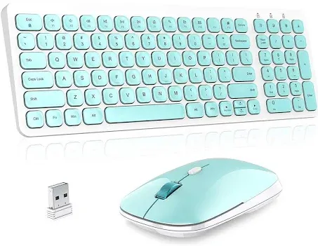 cimetech Wireless Keyboard and Mouse Combo, Compact Full Size Wireless Computer Keyboard and Mouse Set 2.4G Ultra-Thin Sleek Design for Windows