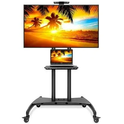 Rolling TV Stand Mobile TV Cart for 55" - 80" Plasma Screen, LED, LCD, OLED, Curved TV's - Universal Mount with Wheels