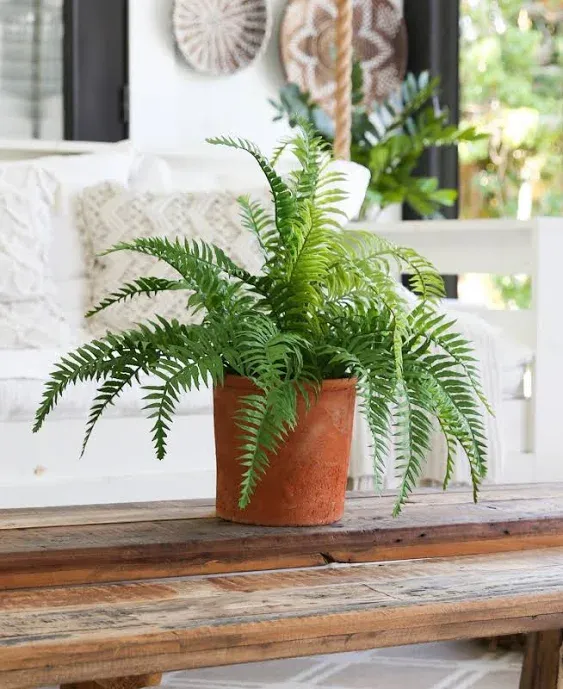 Nearly Natural 22in. Artificial Fern Plant in Decorative Planter