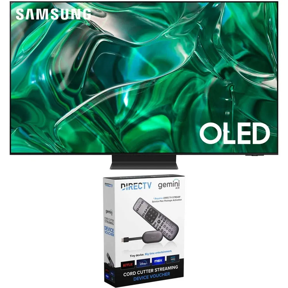 SAMSUNG S95C 65 inch HDR Quantum Dot OLED Smart TV Cord Cutting Bundle with DIRECTV Stream Device Quad-Core 4K Android TV Wireless Streaming Media Player (2023 Model)