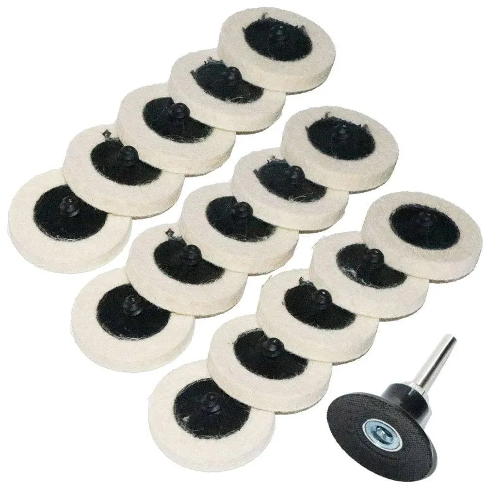 FPPO 2 inch 15pcs Sanding Pad Wool Felt Quick Change Disc Roll Lock Surface Polishing Buffing Pads Wheels