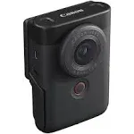 Canon PowerShot V10 Vlog Camera for Content Creators, 19mm Wide-Angle Lens, 1" CMOS Sensor, 4K Video, Face-Tracking, Built-in Microphone, Image Stabilization, Webcam, Live Streaming, Black