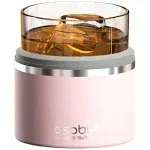 Asobu Whiskey Glass with Insulated Stainless Steel Sleeve, 10.5 Ounces (Powdered Pink)