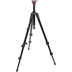 New Manfrotto 755XB MDEVE Aluminum Tripod with Built in 50mm Ball Leveler, Black