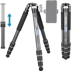 Carbon Fiber Tripod-INNOREL CT75C Super Professional Portable Travel Tripod for DSLR Camera Heavy Duty Compact Stand Support 1.1in/28mm Tube Max Load 44lbs/20kg with Short Center Column Only Tripod