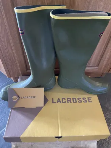 Lacrosse Men&#039;s US 13 Grange Waterproof Rubber Hunting 18&#034; Boots Green 150040 New