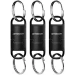 KeySmart MagConnect - Quick, Secure Key Attachment to Bag, Purse & Belt - Easy Access to Keys (3 Pack, Black)