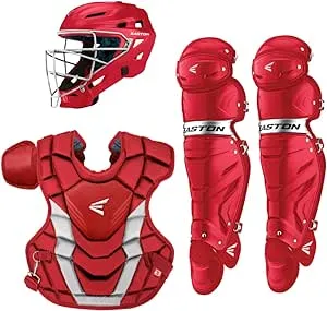 Easton Gametime Adult Catcher's Set, Red/Silver