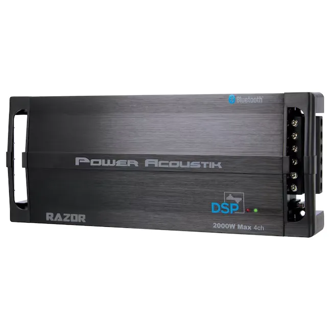 Power Acoustik RZ4-2000DSP Razor Series 2,000-Watt Max 4-Channel Class D Amp with DSP and Bluetooth