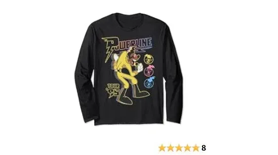 Disney A Goofy Movie Powerline Tour '95 Retro Neon Poster Long Sleeve T-Shirt