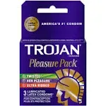 Trojan Lubricated Latex Condoms Pleasure pack (3 ct)