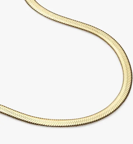 ANA Luisa Herringbone Chain Necklace | INA | 14K Gold Plated