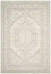 SAFAVIEH Adirondack Collection Area Rug - 6' x 9', Ivory & Slate, Oriental Medallion Design, Non-Shedding & Easy Care, Ideal for High Traffic Areas in Living Room, Bedroom (ADR108S)