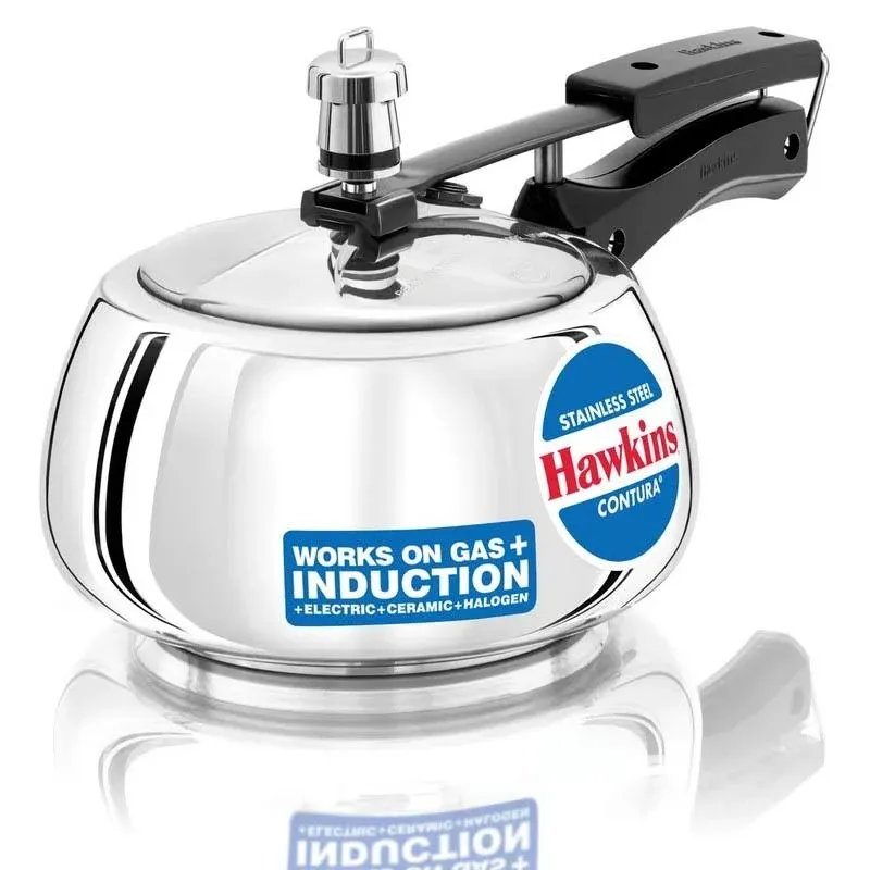 Hawkins Stainless Steel Contura Induction Compatible Pressure Cooker, 2 Liter