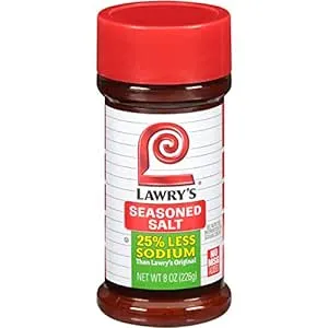 Lawry's 25% Less Sodium Seasoned Salt - 8 oz jar