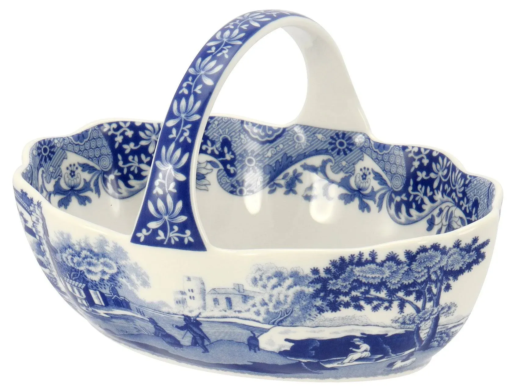 Spode Blue Italian Handled Basket