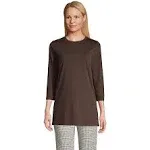 Lands' End Women's Plus Size 3/4 Sleeve Cotton Supima Tunic