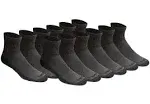 Dickies Men's Dri-Tech Moisture Control Quarter Socks Multipack, Charcoal (12 Pairs), Shoe Size: 6-12, Gray