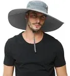 HLLMAN Super Wide Brim Sun Hat-UPF 50+ Protection,Waterproof Bucket Hat for Fishing, Hiking, Camping,Breathable Nylon & Mesh