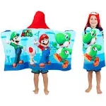 Franco Kids Super Mario Hooded Towel Wrap